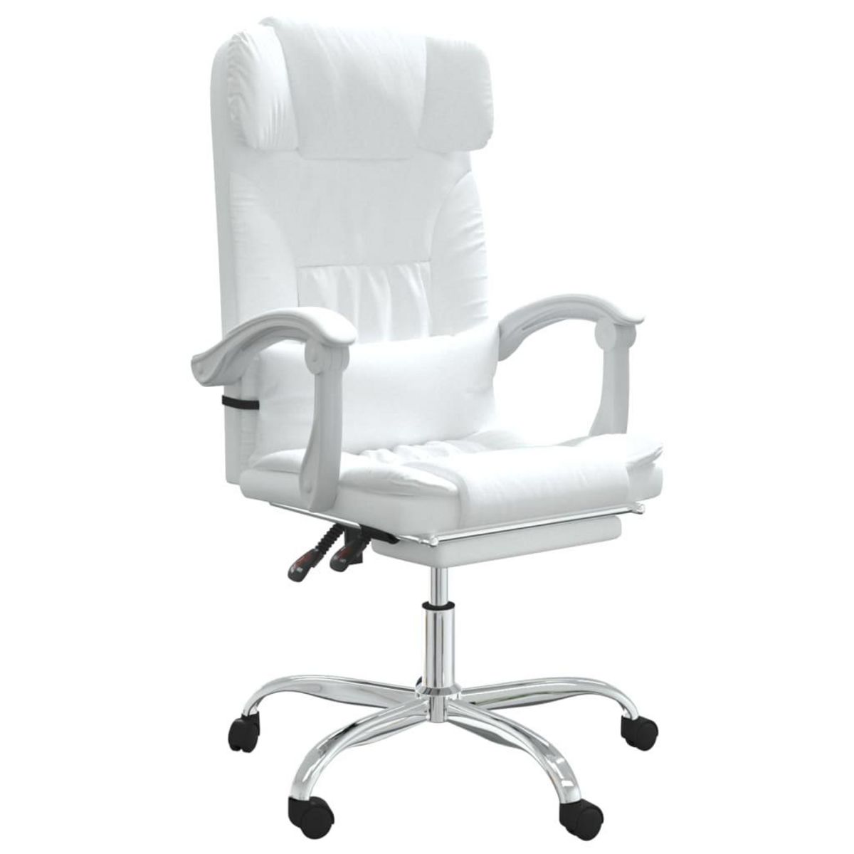 VIDAXL Fauteuil de massage inclinable de bureau Blanc Similicuir