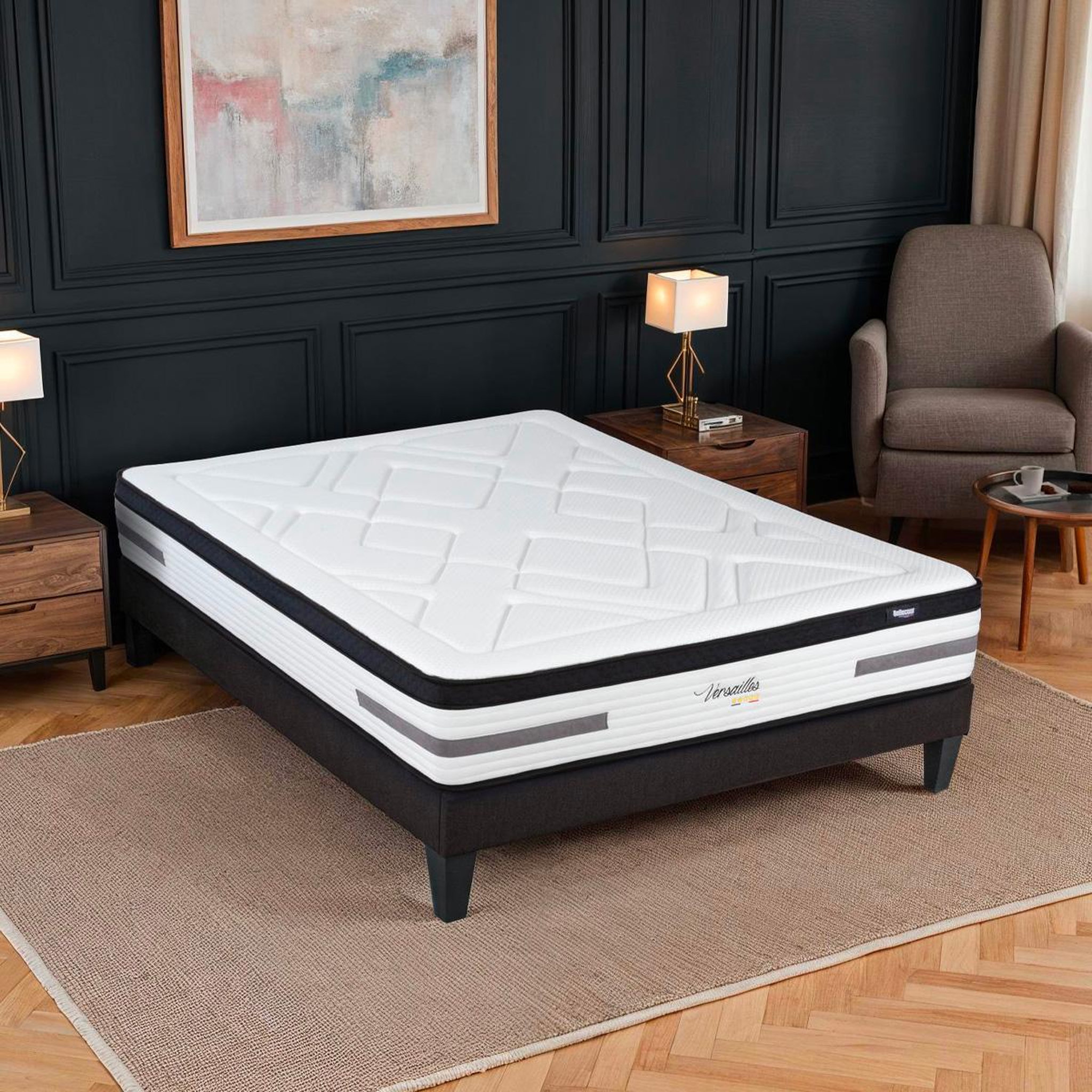 Voir la diapositive 3 : BELLECOUR Bellecour literie | ensemble bellevue | matelas ressorts ensachés + sommier bois