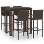 Voir la diapositive 2 : VIDAXL Ensemble de bar d'exterieur 5 pcs accoudoir Poly rotin Marron