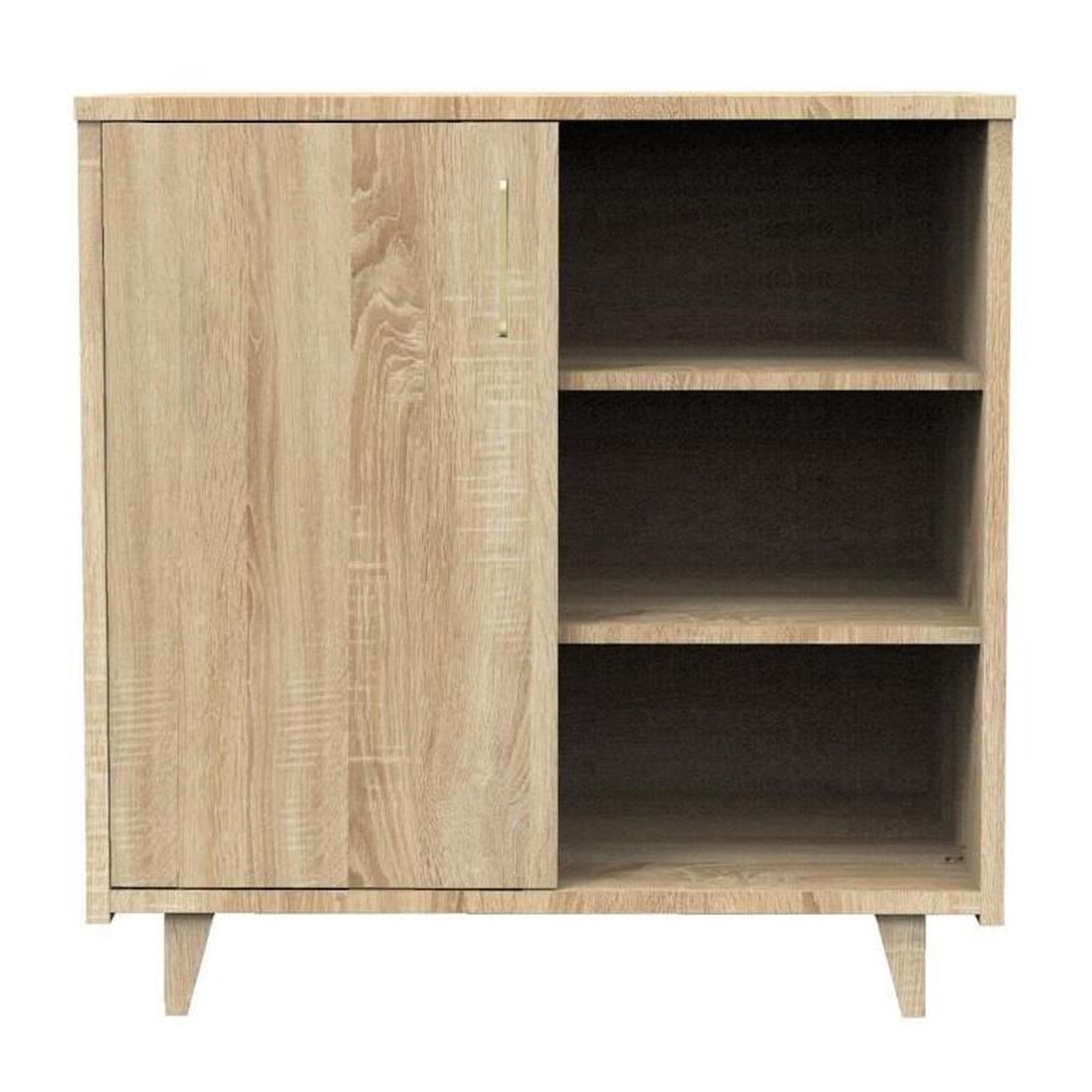Voir la diapositive 3 : SAUTHON Chambre complete trio bébé - SAUTHON - Sam Chene doré - Lit bébé 120 x 60 cm, commode a langer et armoire