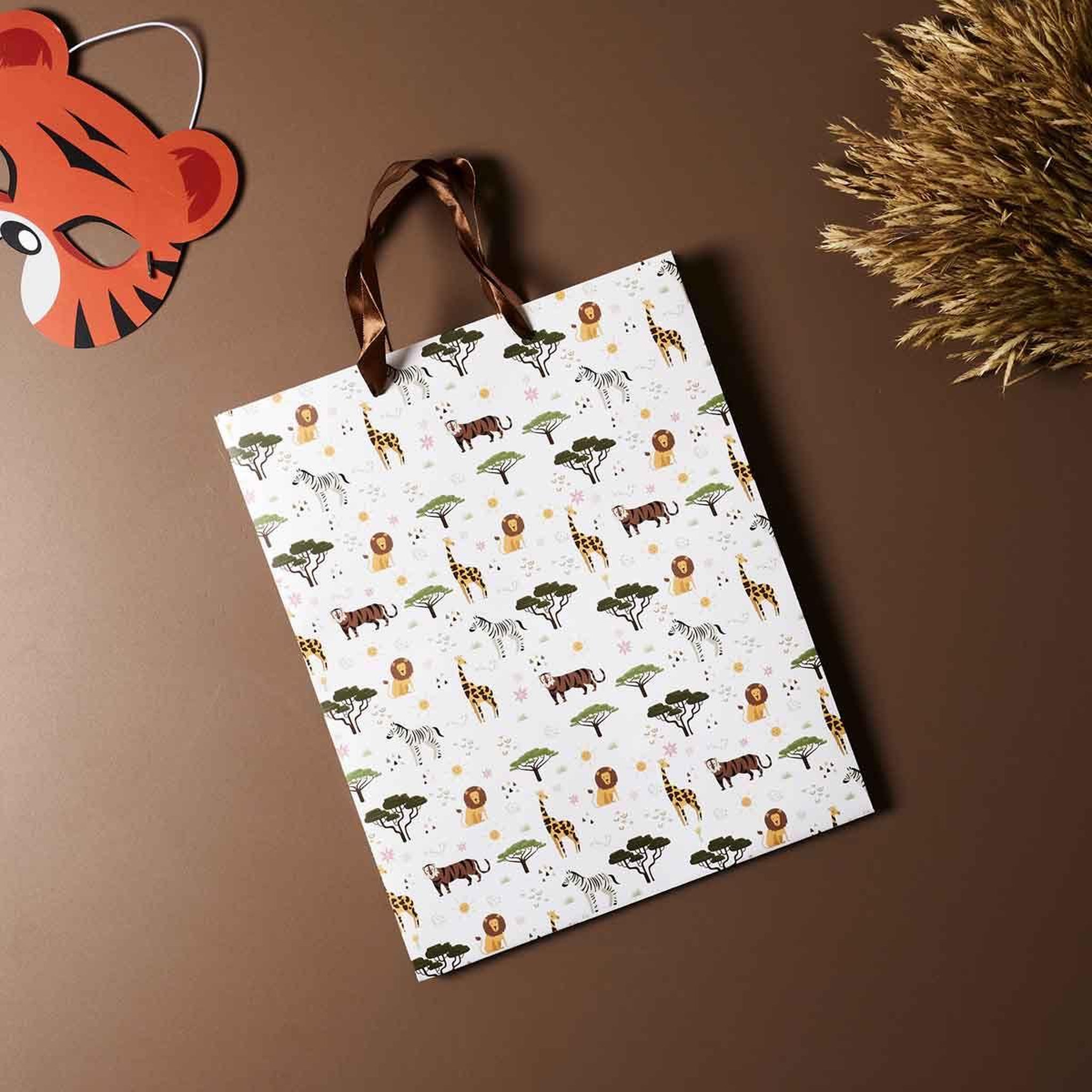 Voir la diapositive 2 : PARTY TIME Sac cadeau anniversaire  savane  33cm multicolore