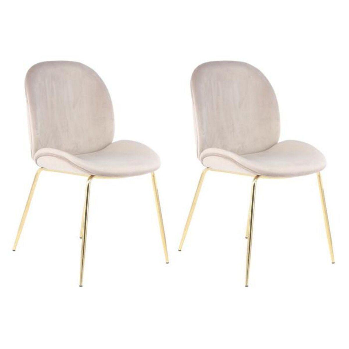 Paris Prix Lot de 2 Chaises Design  Charlize  90cm Beige & Or