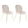 Voir la diapositive 1 : Paris Prix Lot de 2 Chaises Design  Charlize  90cm Beige & Or