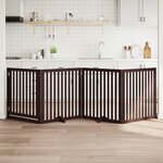 VIDAXL Barriere pour chiens avec porte 4 panneaux bois de peuplier