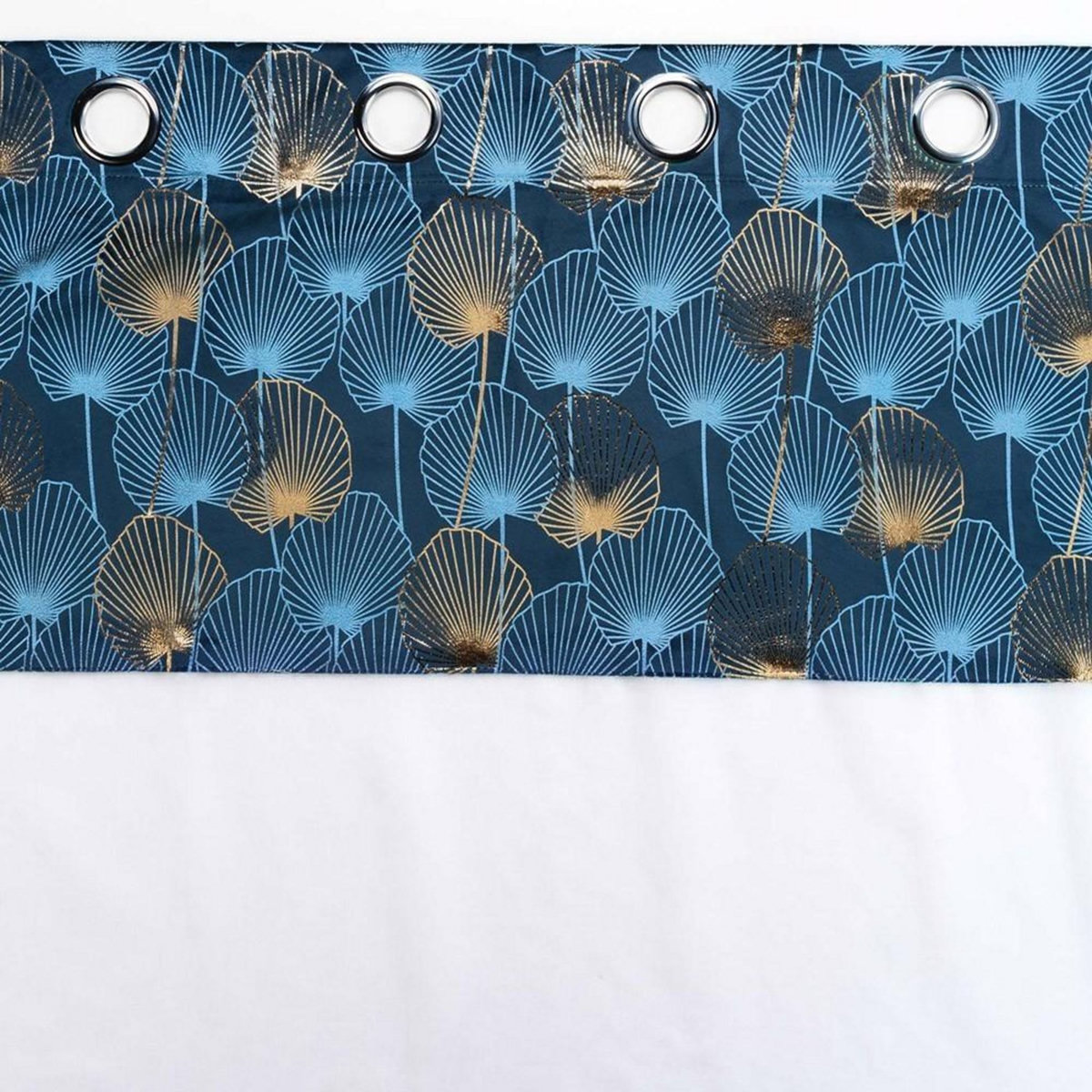 Douceur d'Intérieur Voilage à œillets 140x240 sable top velours Clairine bleu