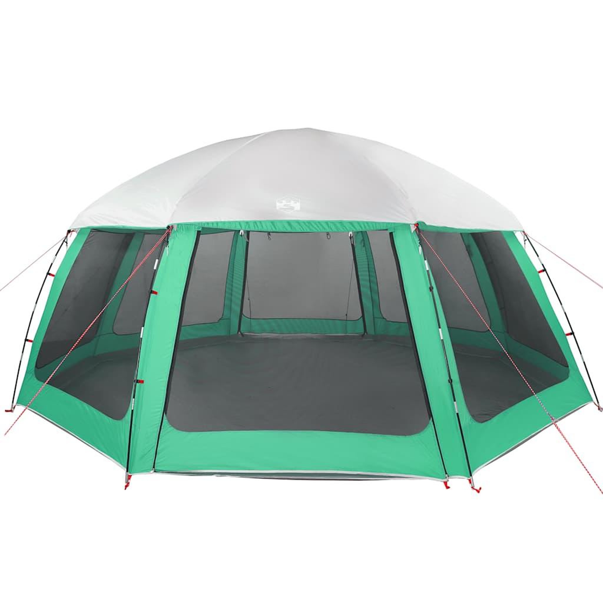 Voir la diapositive 5 : VIDAXL Tente piscine toit amovible parois maille vert d'eau 612x612 cm