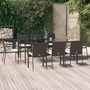 Voir la diapositive 1 : VIDAXL Ensemble a manger jardin 9pcs et coussins noir resine tressee