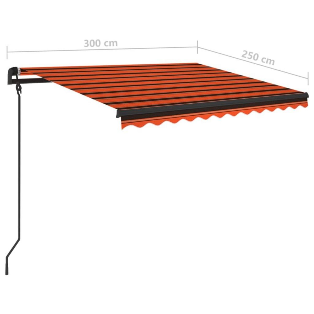 VIDAXL Auvent manuel retractable avec LED 3x2,5 m Orange et marron