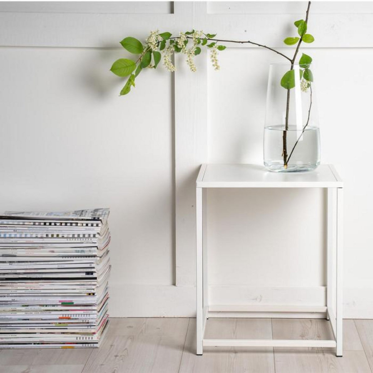 Paris Prix Table d'Appoint en Métal  Staal  45cm Blanc