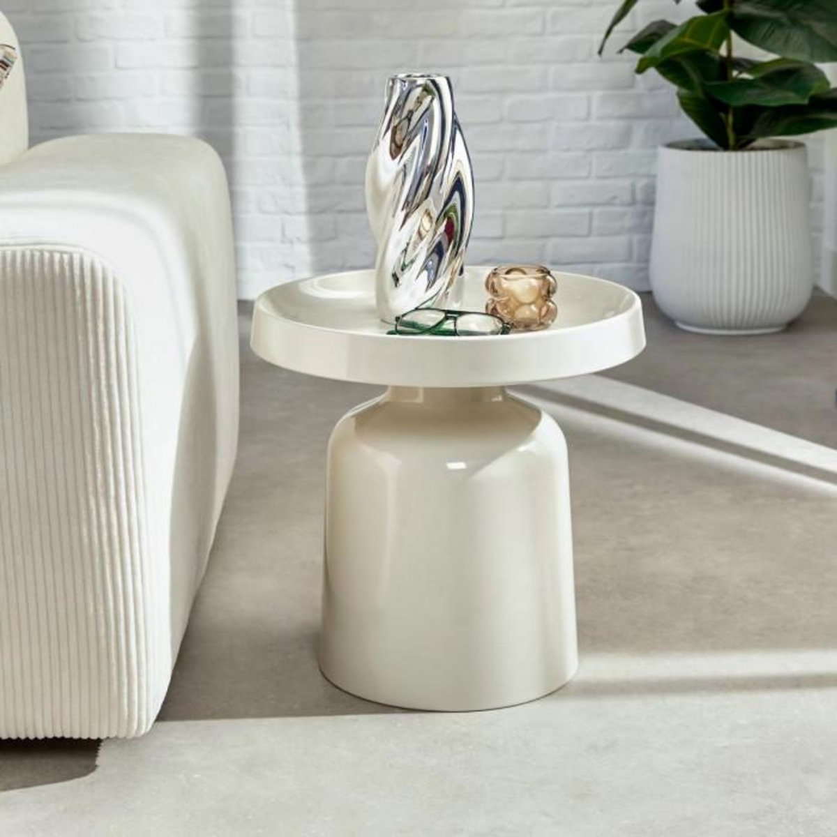 ATMOSPHERA Table d'Appoint en Métal  Abadi  43cm Argile