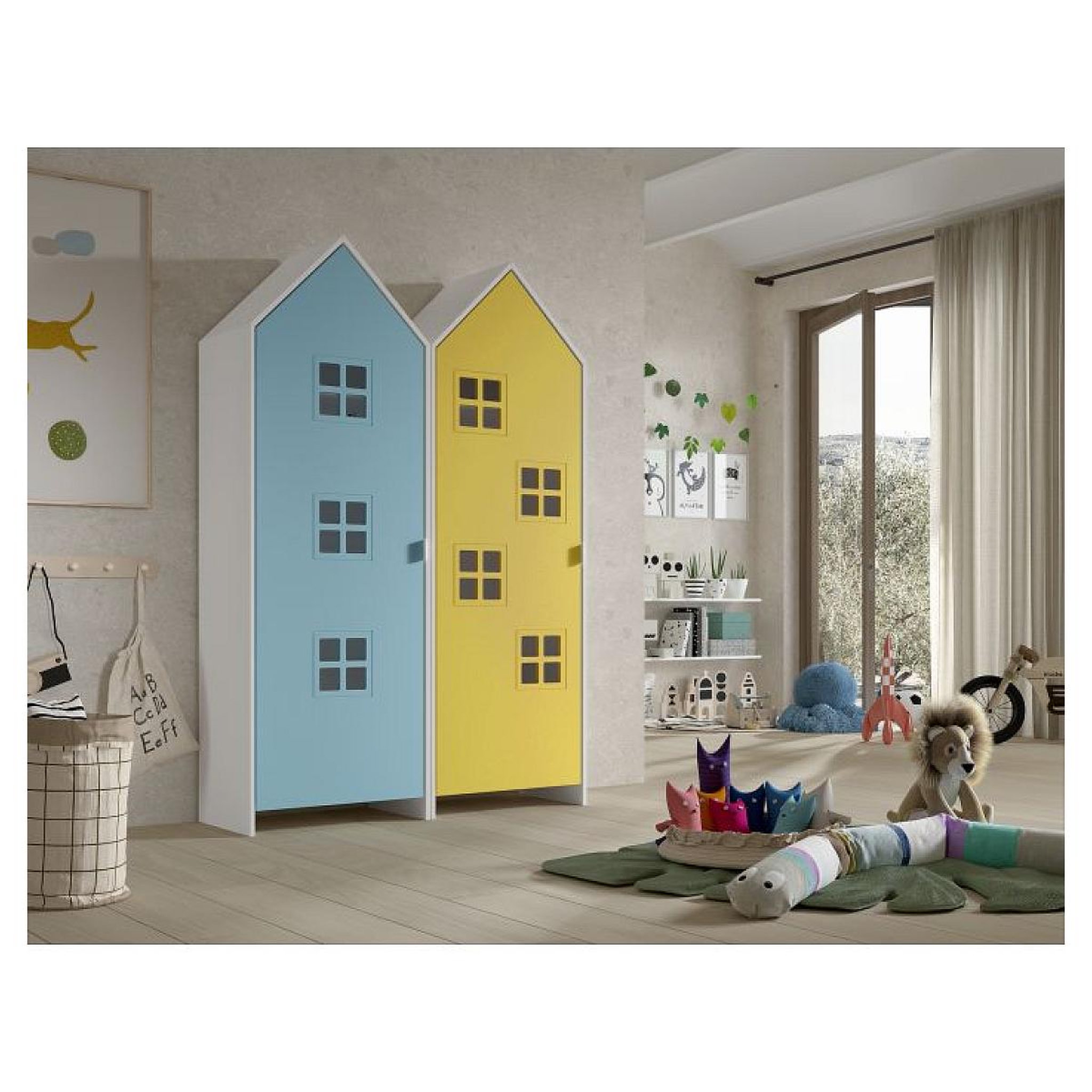 Voir la diapositive 2 : Vipack Combinaison D'armoires 2 Parties Casami Bruges bleu jaune