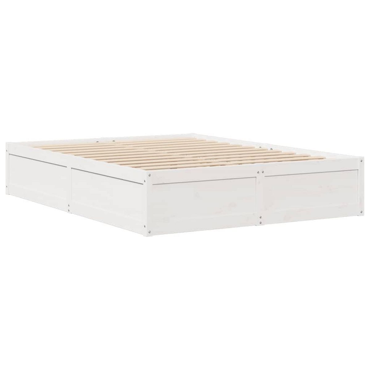 VIDAXL Cadre de lit sans matelas blanc 160x200 cm bois de pin massif