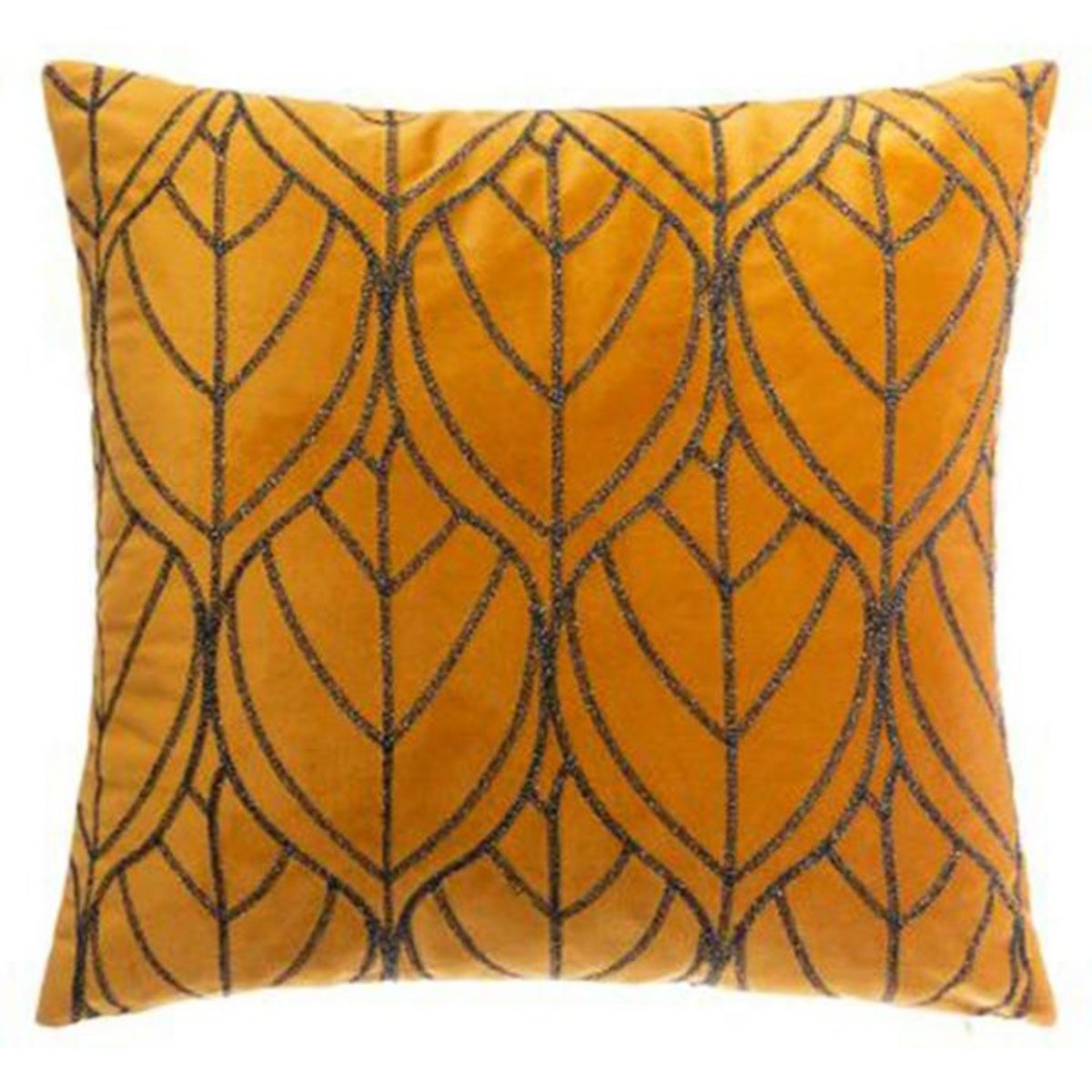 ATMOSPHERA Coussin Déco en Velours  Lur  40x40cm Ocre