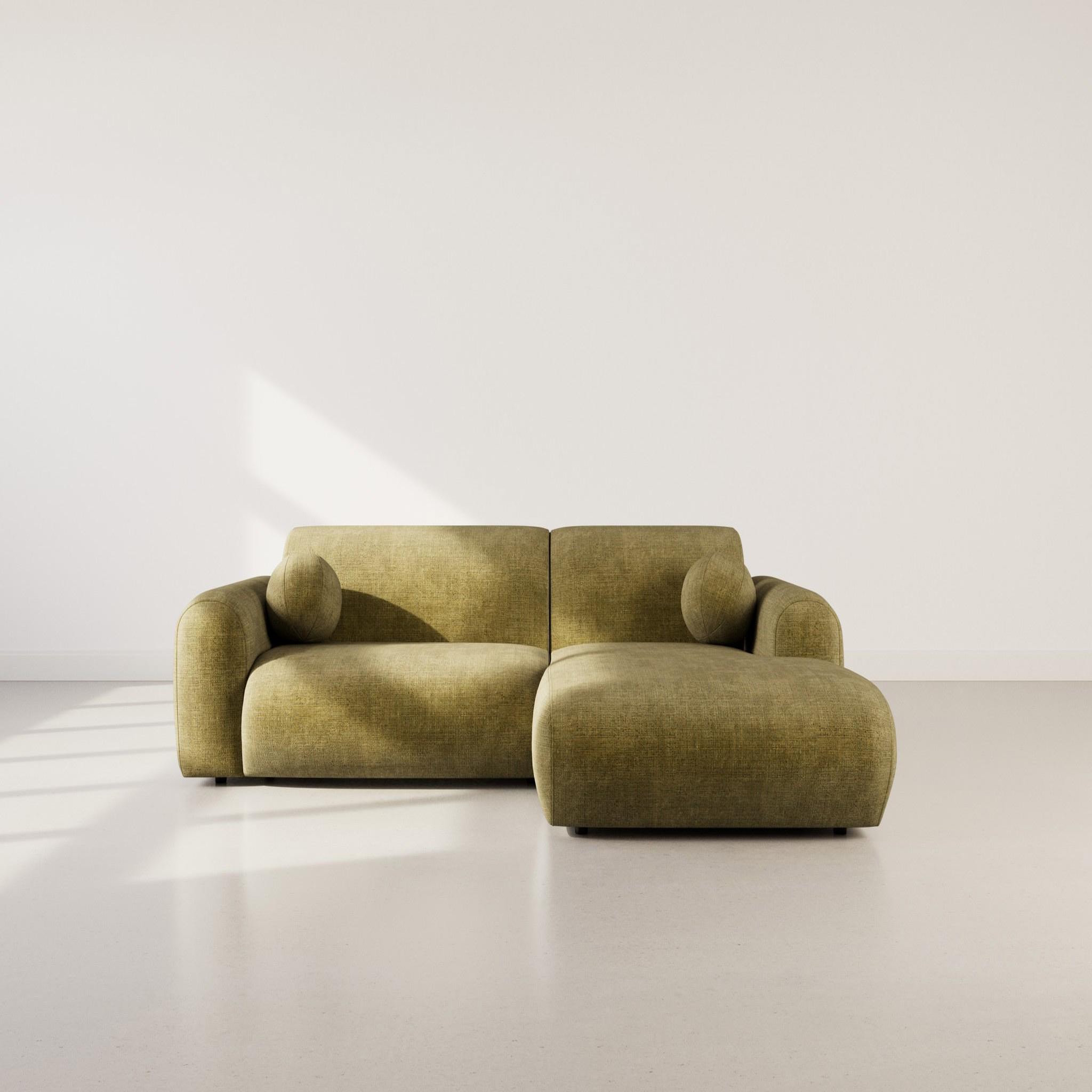 Voir la diapositive 2 : LISA DESIGN Louise - canapé d'angle droit 4 places en velours texturé
