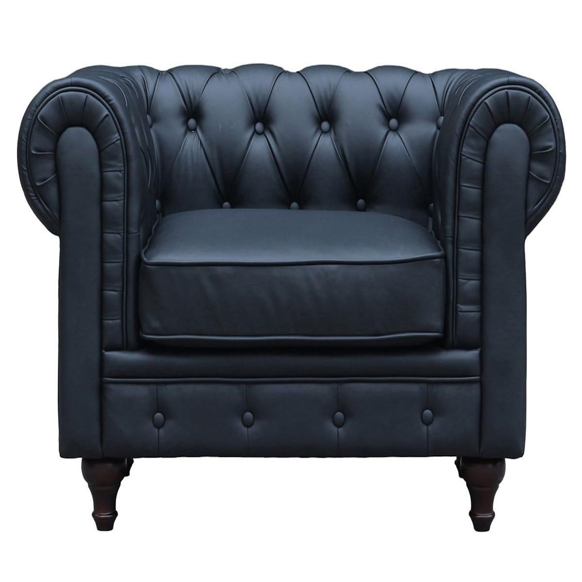 Habitat et Jardin Fauteuil Chesterfield  Aliza  - 111 x 82 x 70 cm - Noir