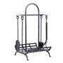 Voir la diapositive 1 : OUTSUNNY Serviteur de cheminée - porte bûches - range bûches multi accessoires dim. 45L x 40l x 78H cm métal noir