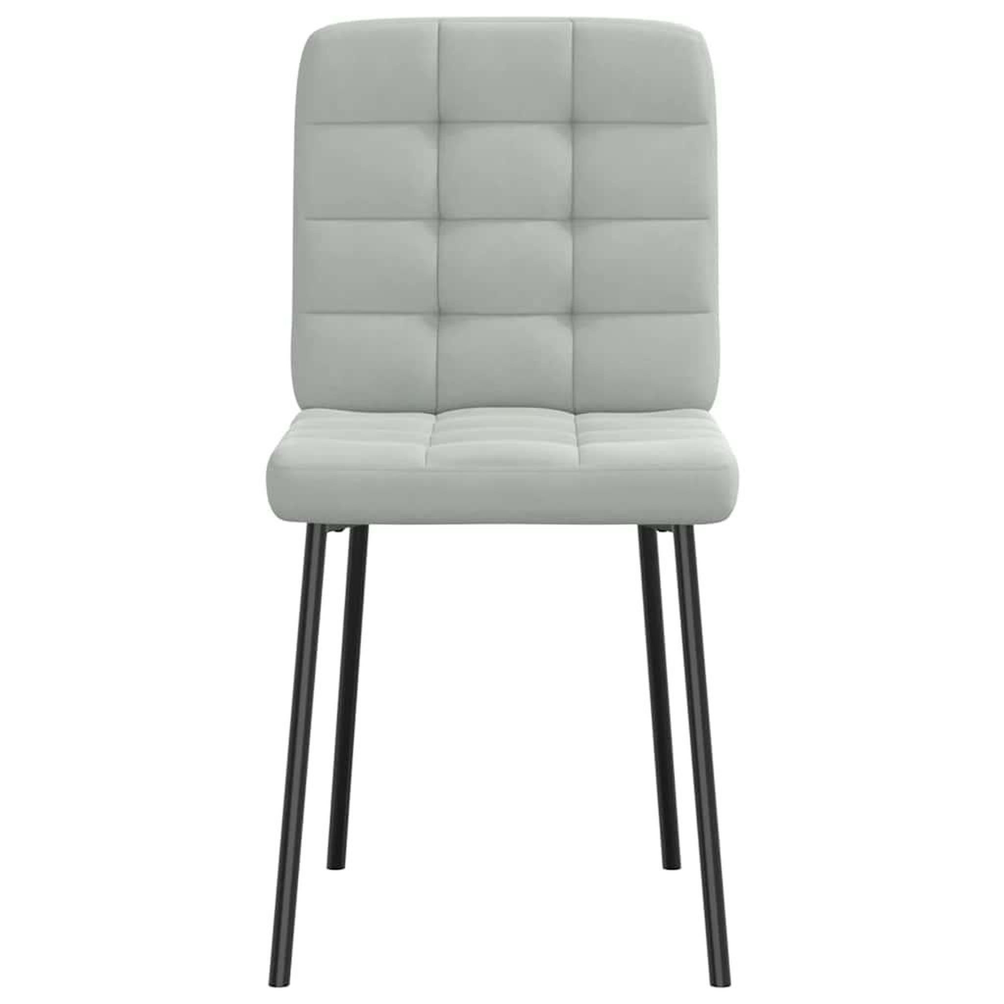 Voir la diapositive 4 : VIDAXL Chaises a manger lot de 2 Gris clair Velours