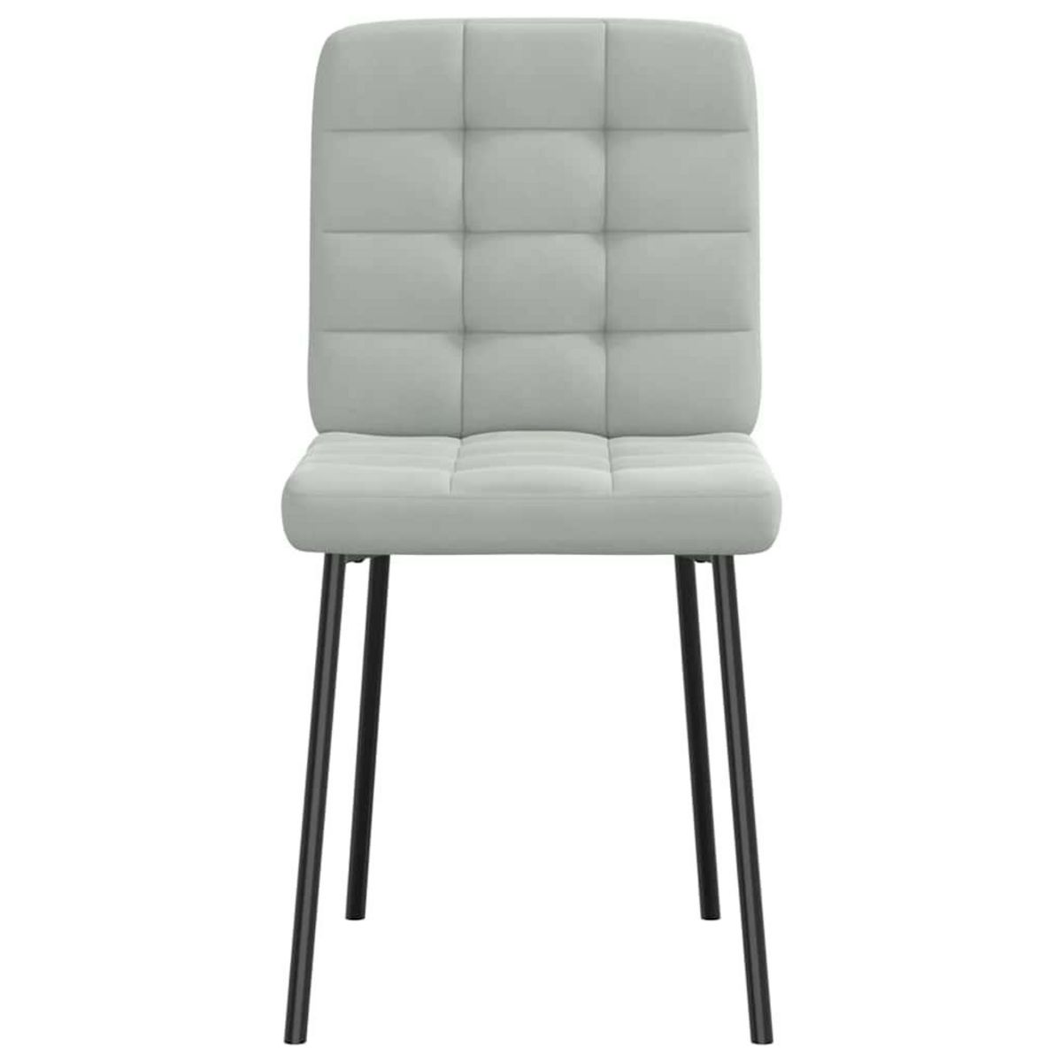 VIDAXL Chaises a manger lot de 2 Gris clair Velours