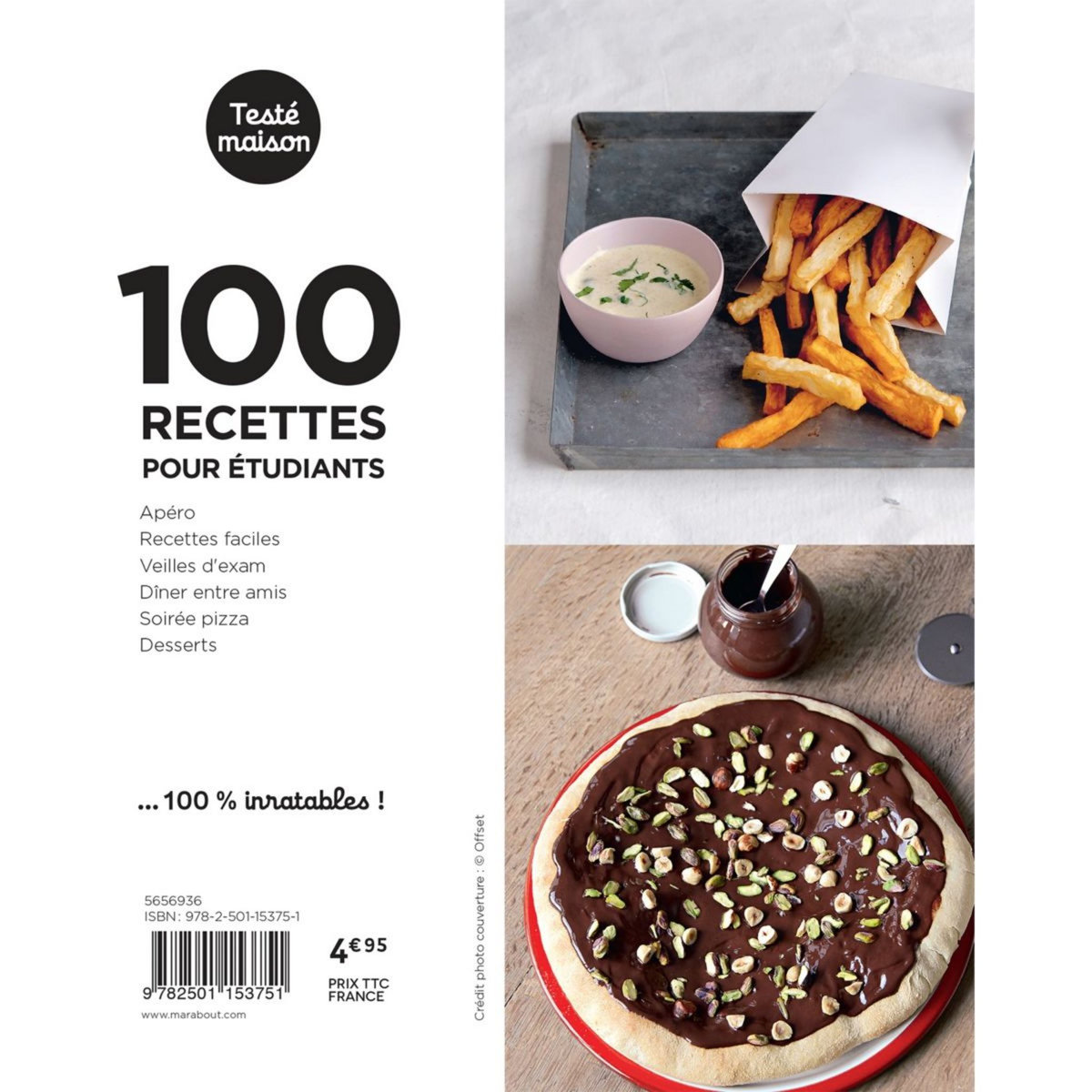 Marabout Livre de cuisine 100 recettes pour etudiants