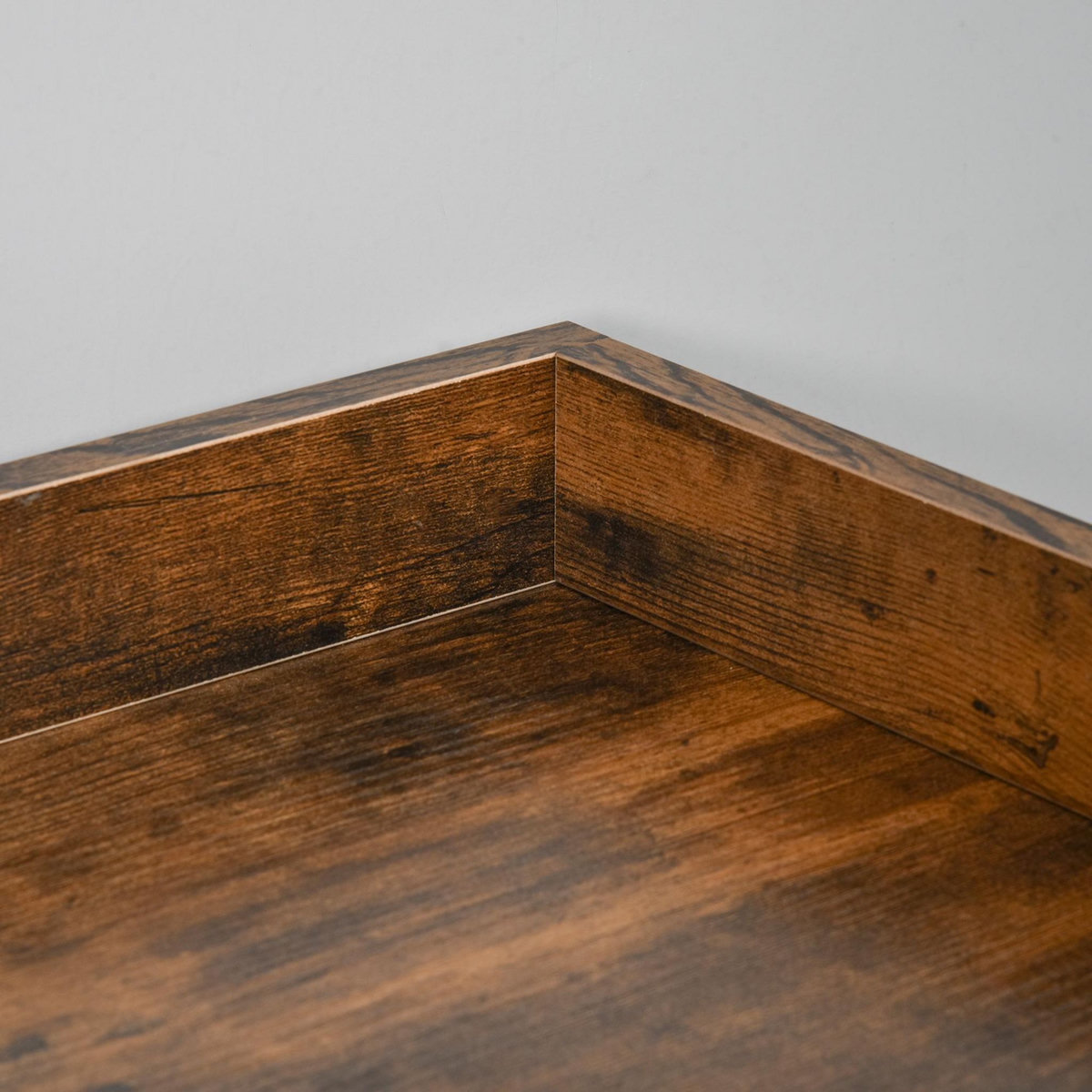 HOMCOM Casier à vin design industriel étagère à bouteilles 9 bouteilles support verres à vin intégré métal noir aspect vieux bois veinage