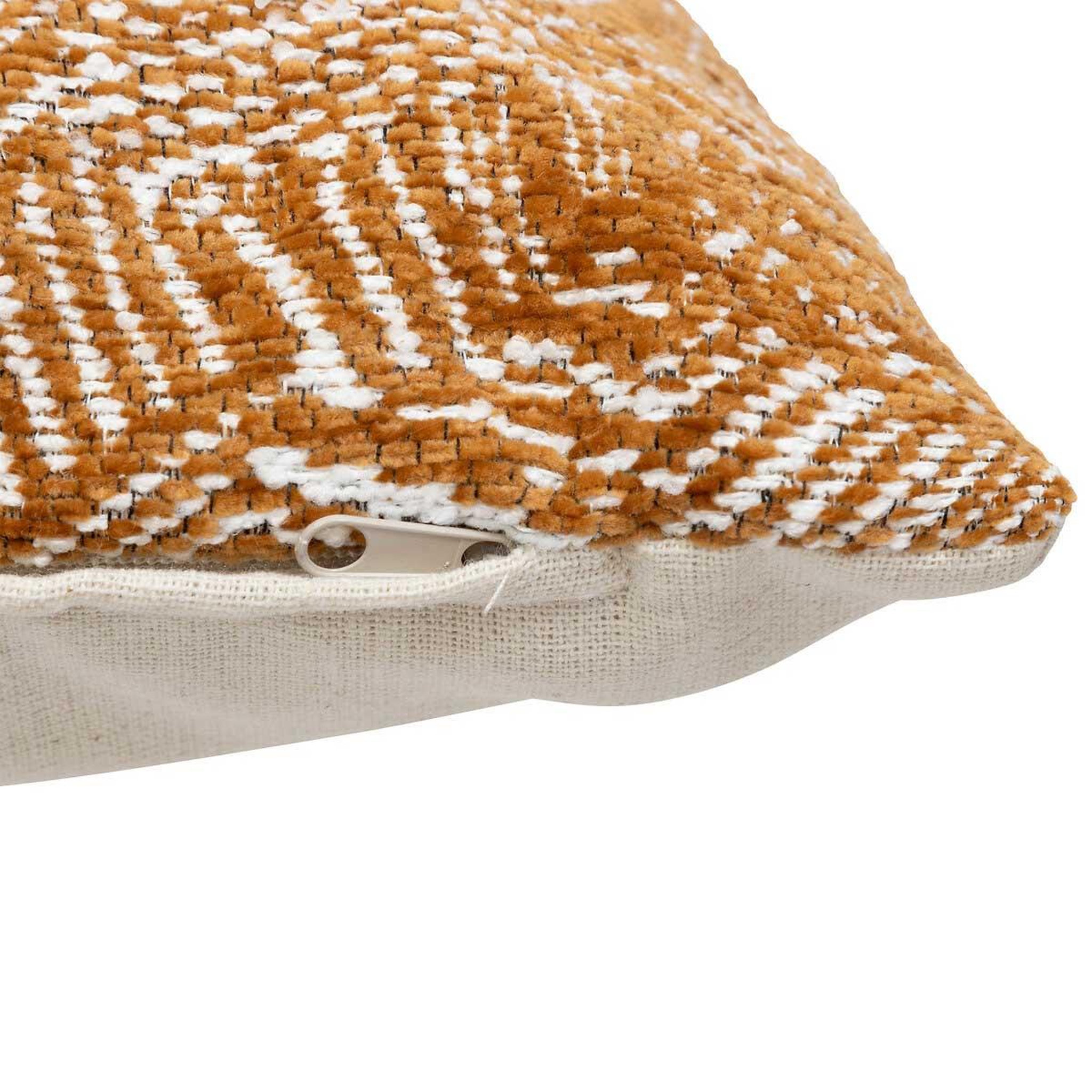 Voir la diapositive 3 : ATMOSPHERA Housse de coussin chenille  jeni  40x40cm caramel