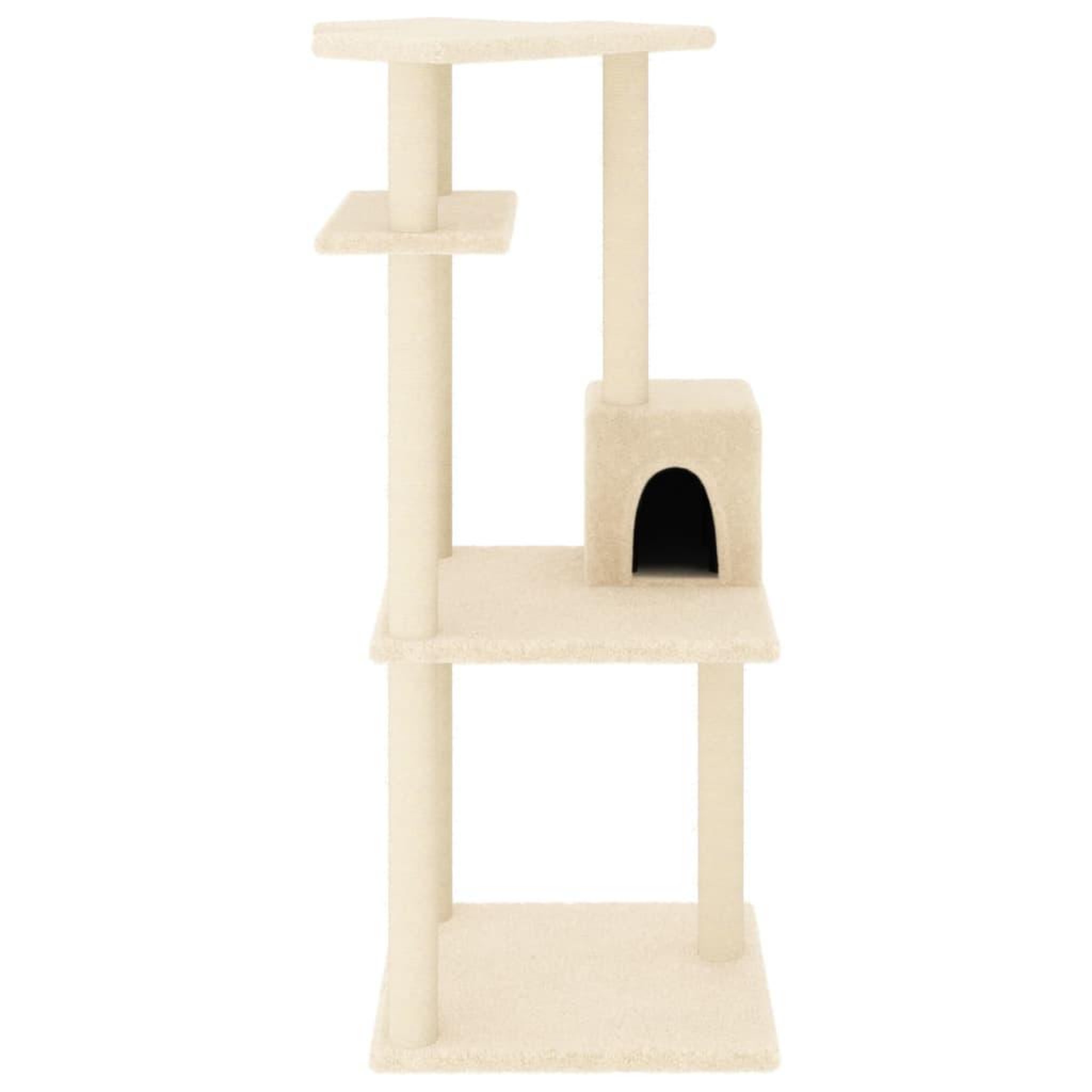 Voir la diapositive 3 : VIDAXL Arbre a chat avec griffoirs en sisal creme 123 cm