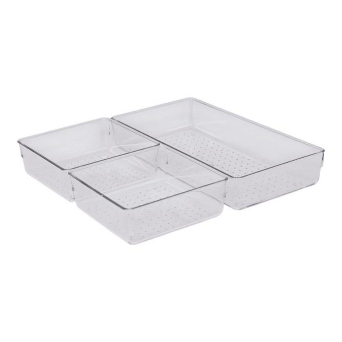 FIVE Lot de 3 Organiseurs de Tiroir  Paul  30cm Transparent