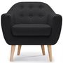 Voir la diapositive 2 : Paris Prix Fauteuil Scandinave Tissu  Lopy  78cm Noir