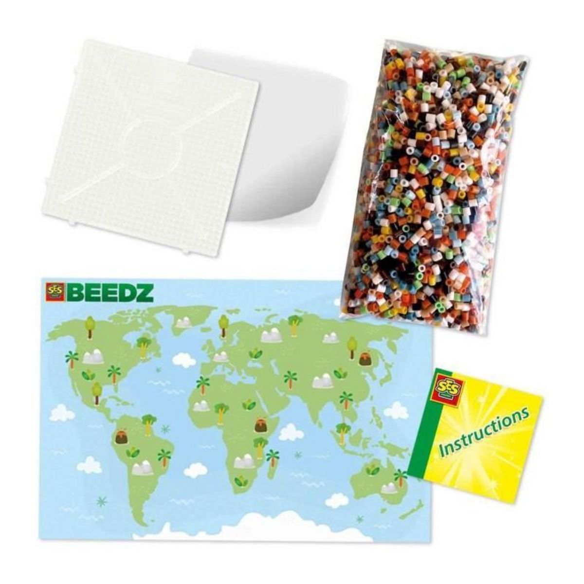 SES Creative Perles a repasser - Animaux du monde - SES CREATIVE - Crée divers animaux avec 3500 perles et instructions.