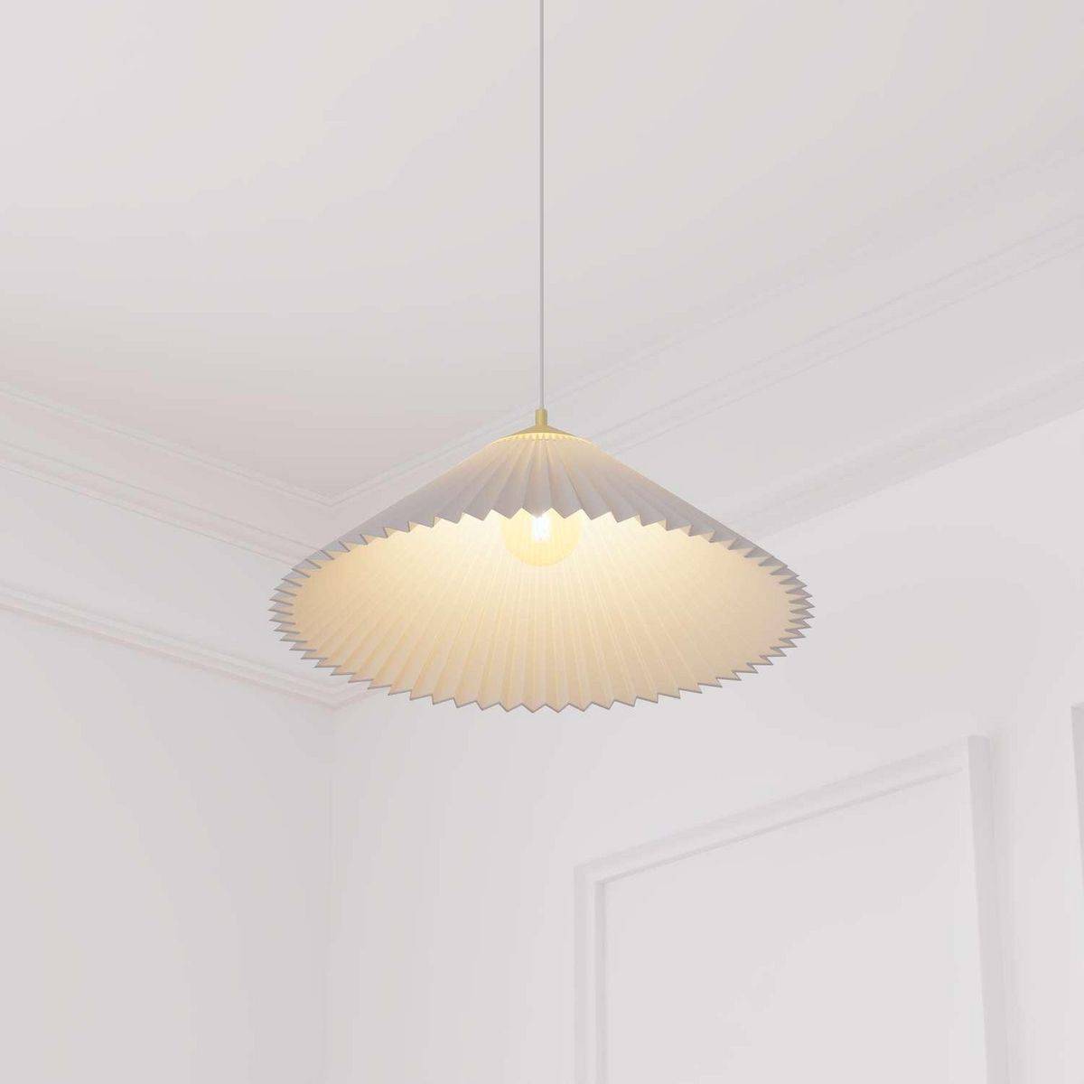 ATMOSPHERA Suspension plissée - H. 49 cm - Blanc