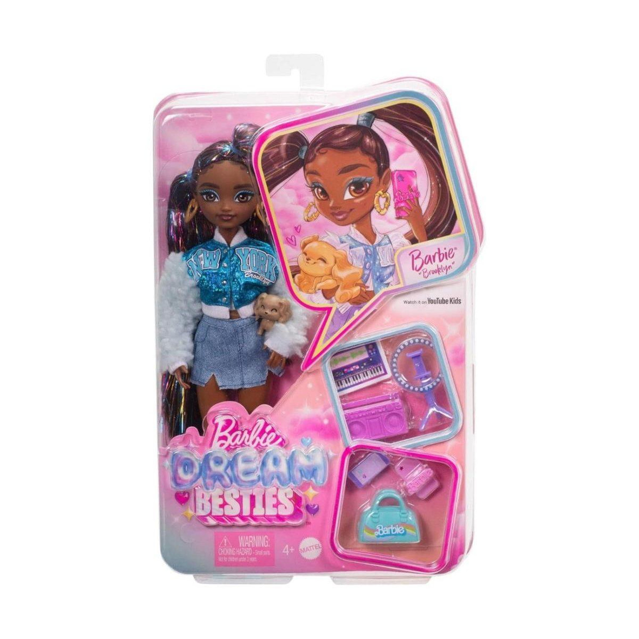 Voir la diapositive 5 : MATTEL Poupée barbie  hyc22 dream besties - brooklyn et ses accessoires