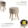 Voir la diapositive 3 : tectake Tabouret avec espace de rangement rond sable