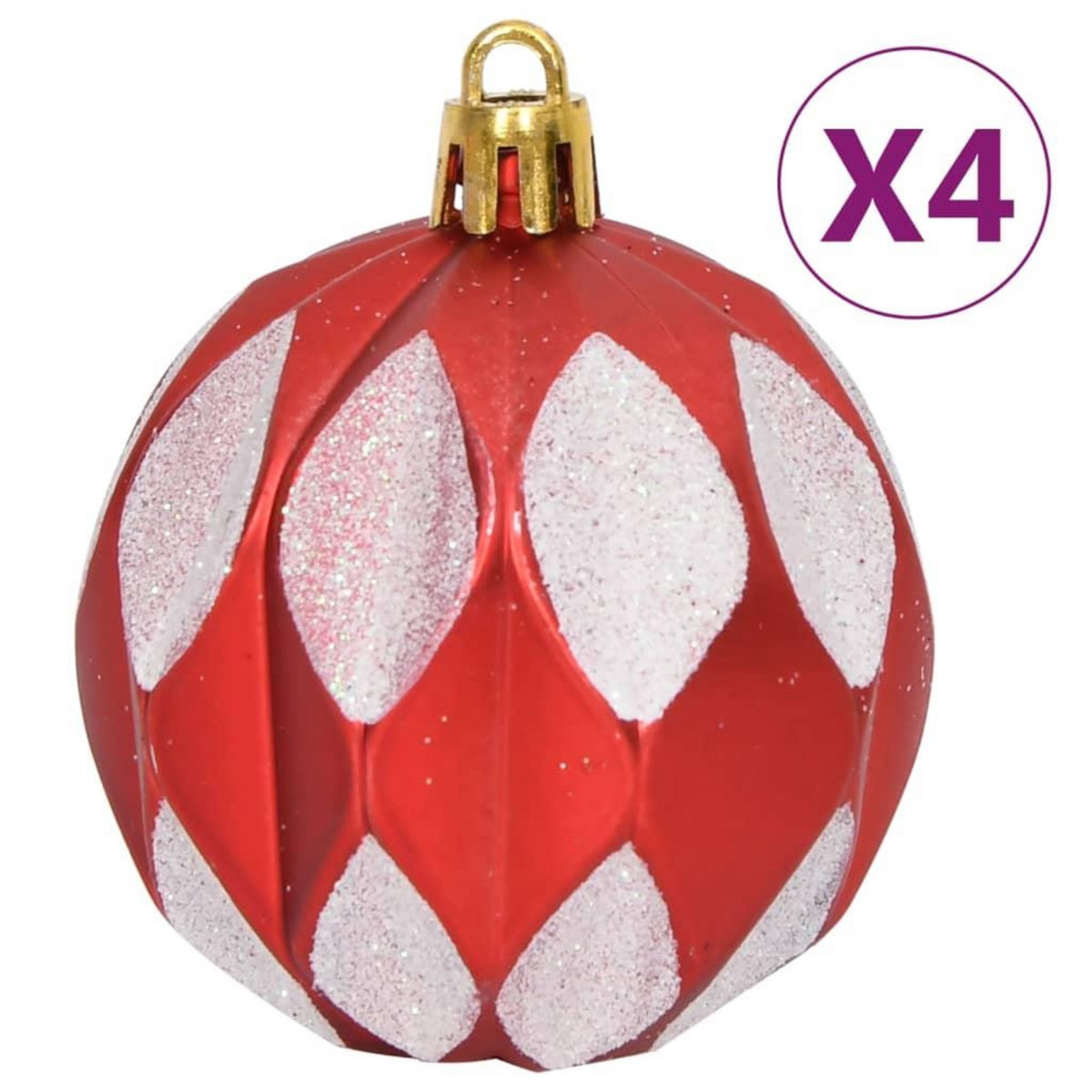 VIDAXL Ensemble de boules de Noël 64 pcs Rouge et blanc