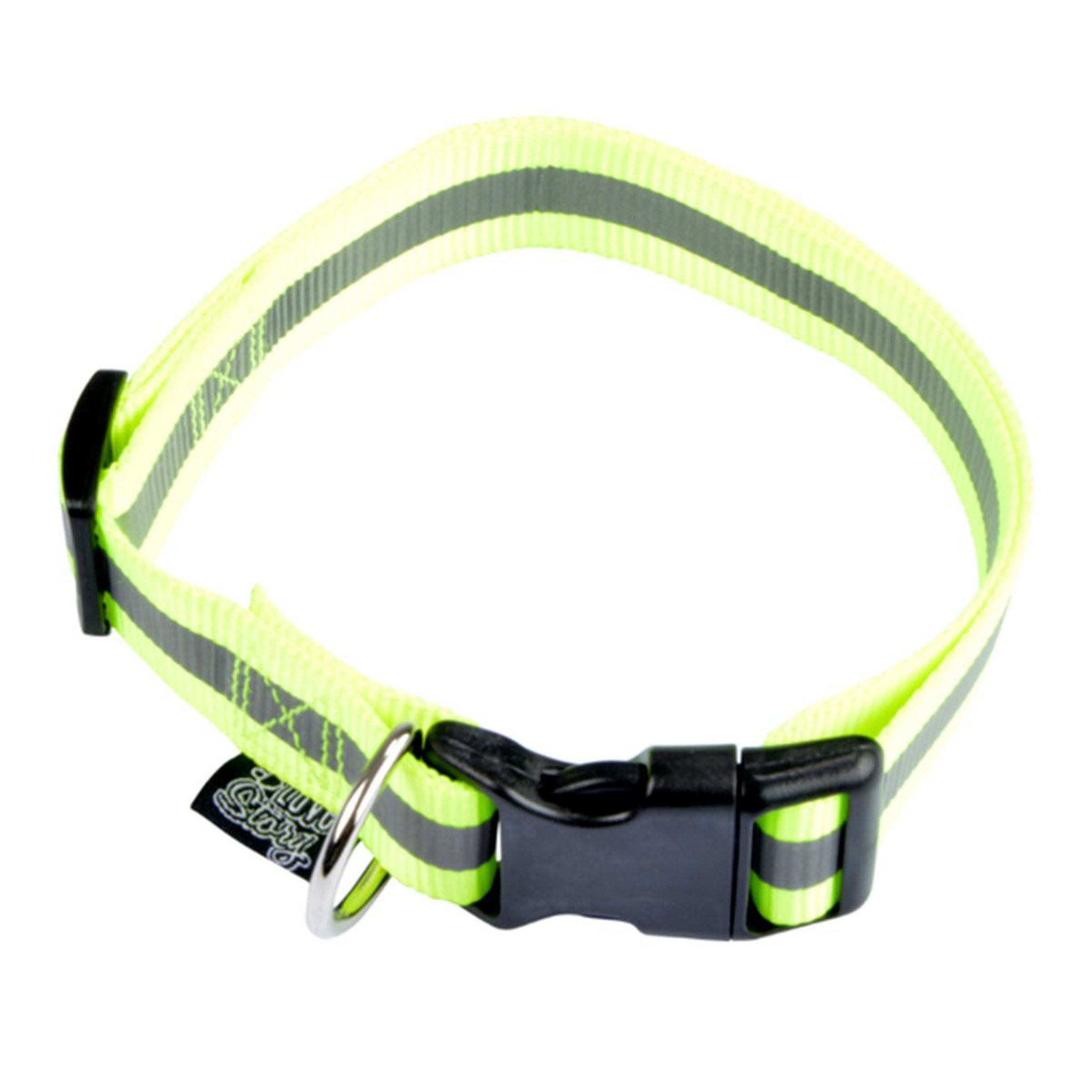 LOVE STORY Collier réglable chien réfléchissant  essentiel  25-35cm jaune