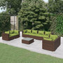 Voir la diapositive 1 : VIDAXL Salon de jardin 9 pcs avec coussins resine tressee marron