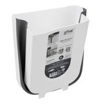 FIVE Poubelle de Cuisine  Rétractable  8L Blanc & Gris