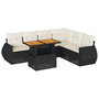 Voir la diapositive 2 : VIDAXL Salon de jardin 7 pcs avec coussins noir resine tressee
