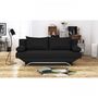 Voir la diapositive 2 : MARKET24 Banquette convertible 3 places avec coffre de rangement - Tissu Noir - L187 x P 91 x H 82 cm - TEIJO