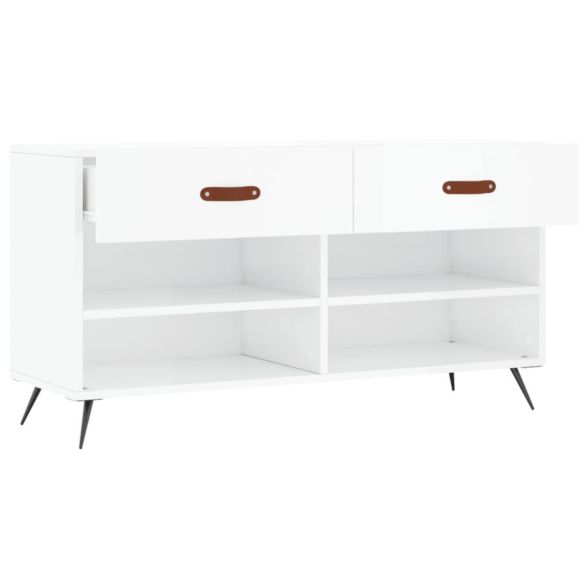 Voir la diapositive 5 : VIDAXL Banc a chaussures blanc brillant 102x35x55 cm bois d'ingenierie