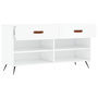 Voir la diapositive 5 : VIDAXL Banc a chaussures blanc brillant 102x35x55 cm bois d'ingenierie