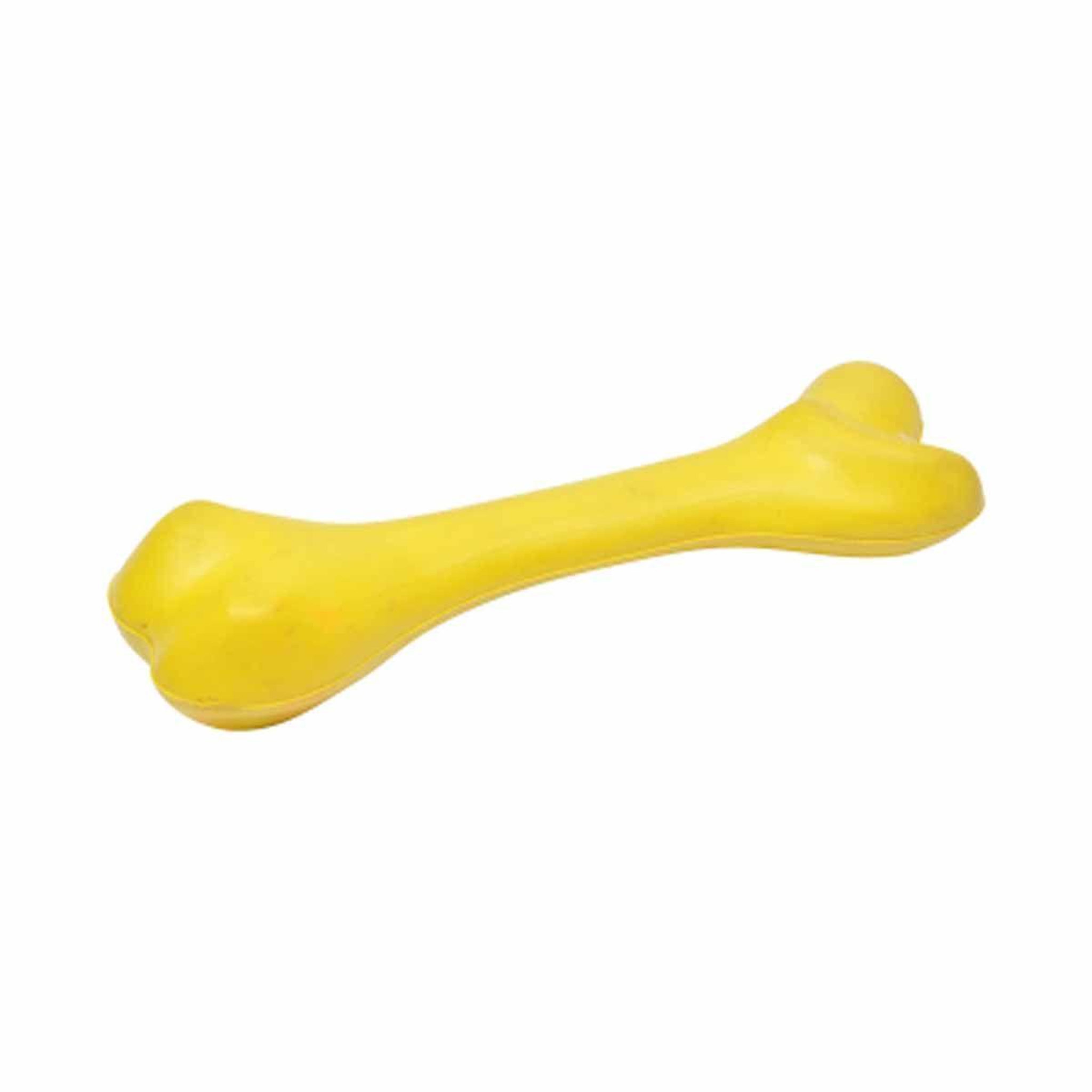 HOMEA Jouet pour chien  forme os  21cm jaune