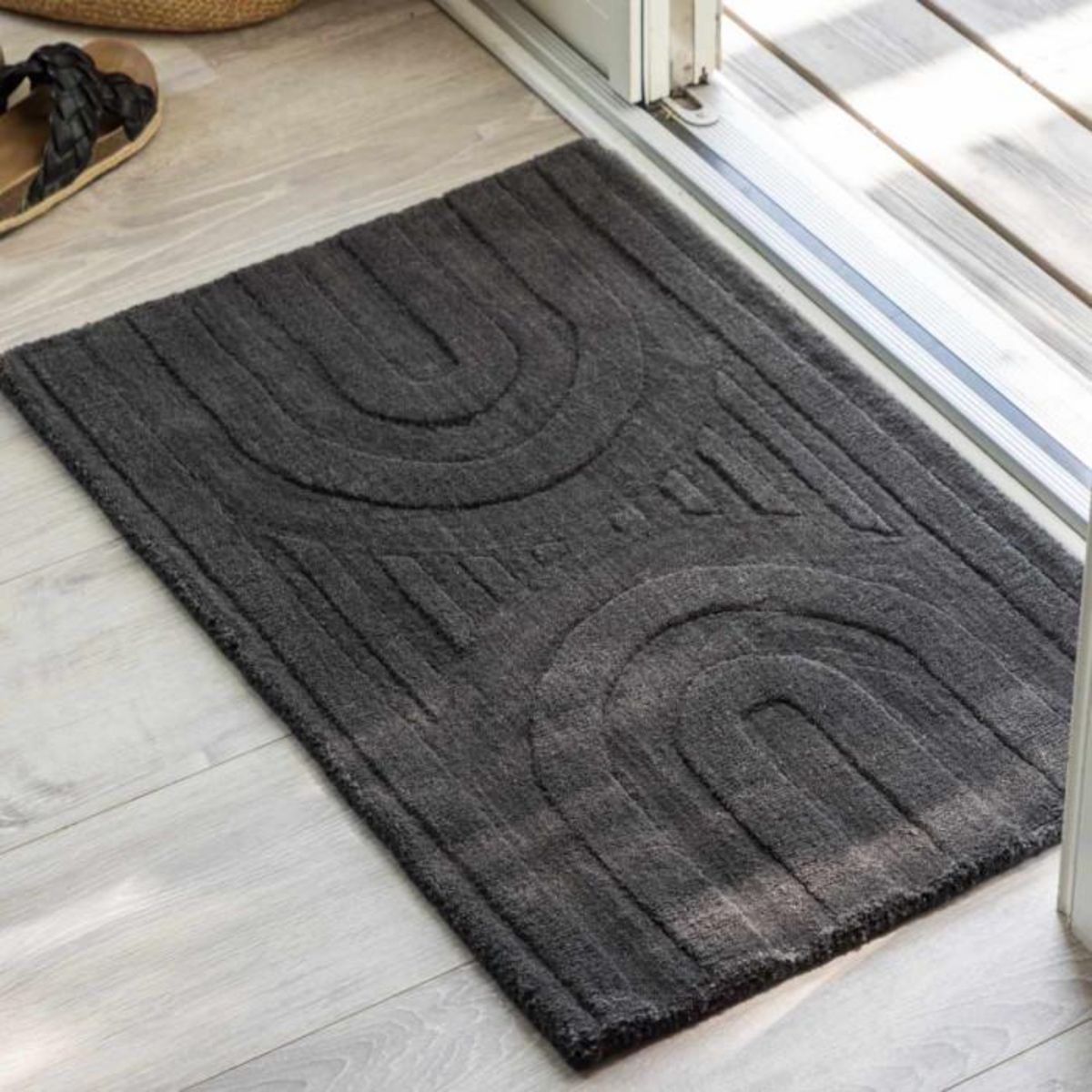 Paris Prix Tapis Déco  Nora  50x80cm Gris Foncé