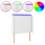 Voir la diapositive 2 : VIDAXL Tete de lit a LED Blanc 83x16x118/128 cm Similicuir