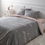 Home collection Parure housse de couette 100% coton 51fils cama. Coloris disponibles : Gris
