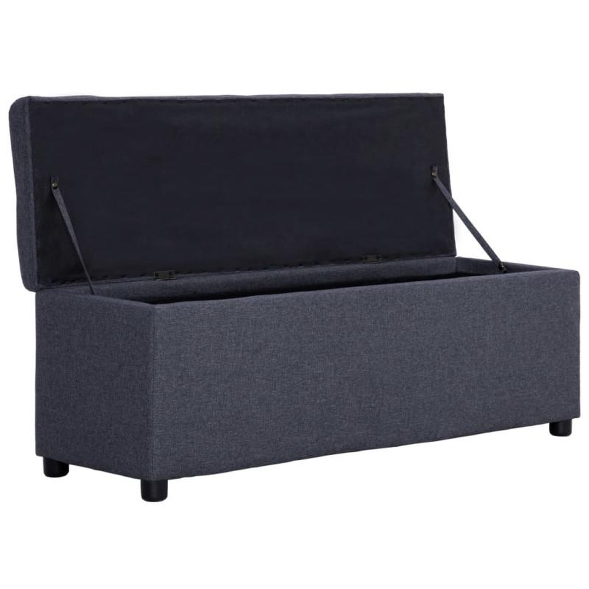 Voir la diapositive 5 : VIDAXL Banc avec compartiment de rangement 116 cm Gris foncé Polyester