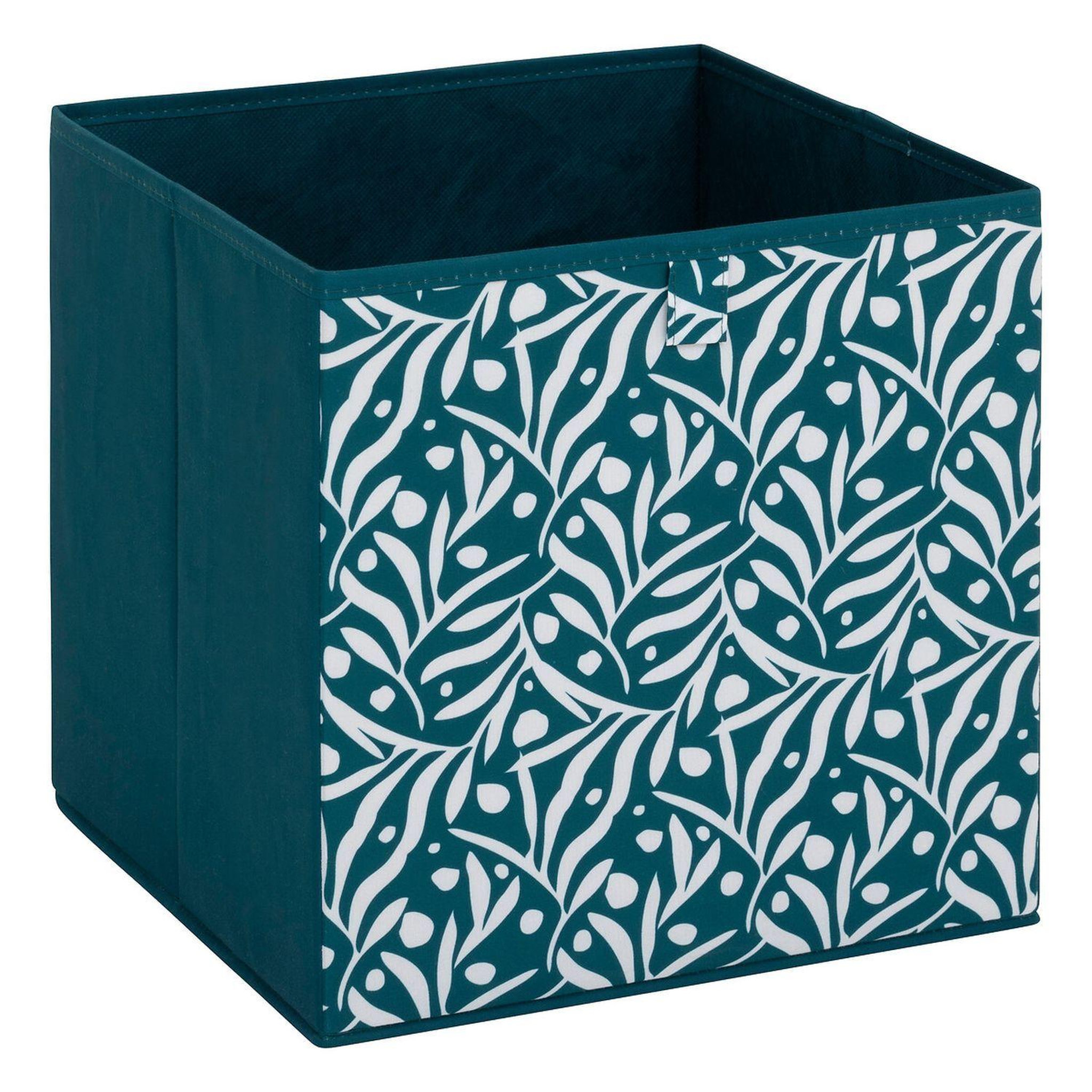 Voir la diapositive 2 : TOILINUX Lot de 2 boites de rangement olivia - l. 31 x l.31 x h. 31 cm - bleu
