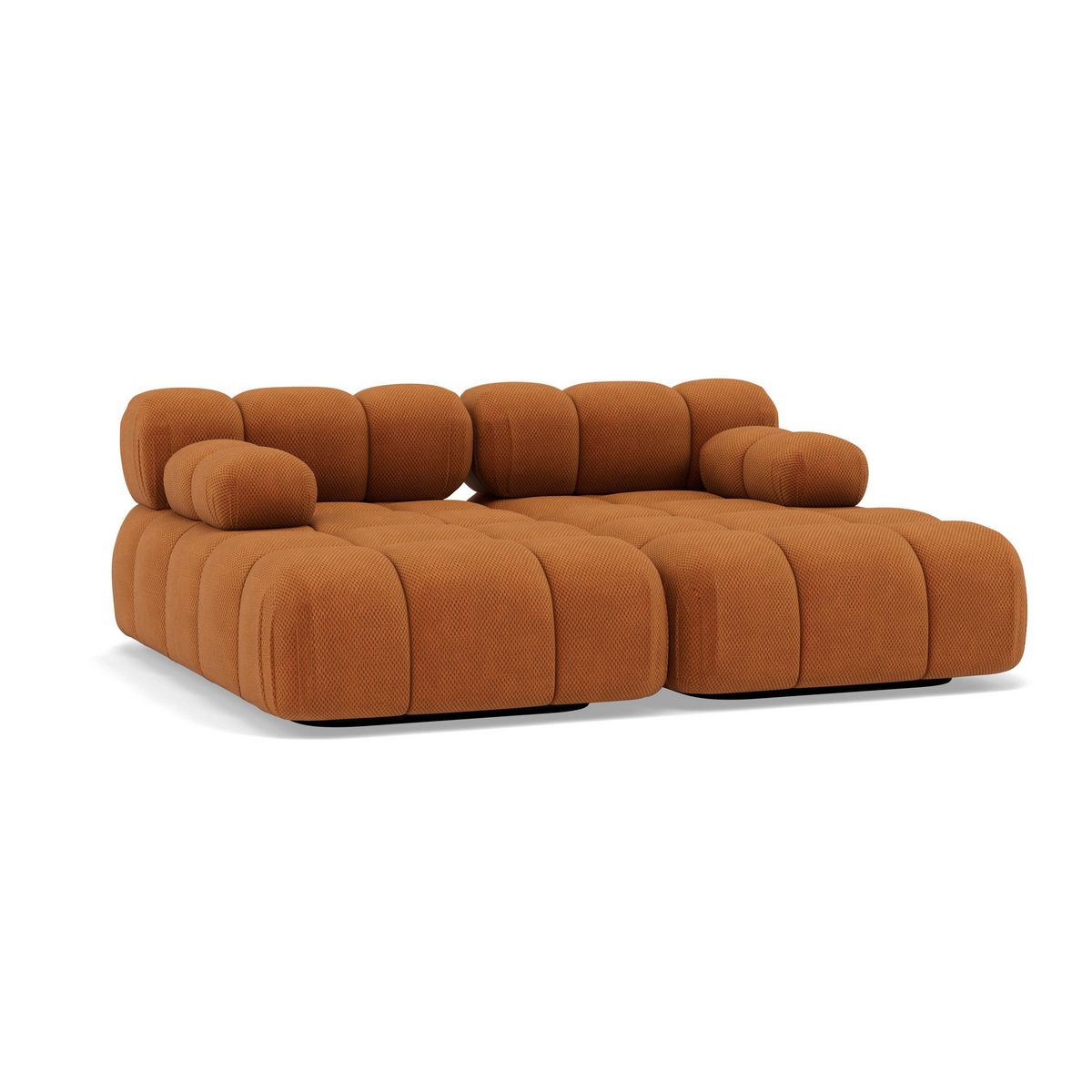 LISA DESIGN Ruby - canapé droit 4 places avec double méridienne - assise profonde - en velours texturé