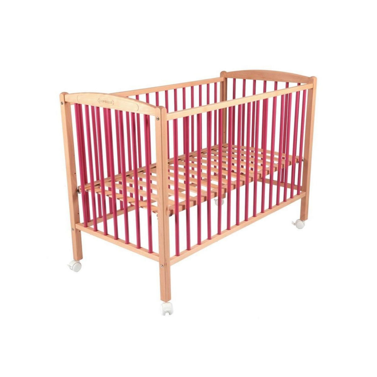 COMBELLE Lit Arthur 70x140 avec Roulettes Hybride en Fuschia - Mobilier ...