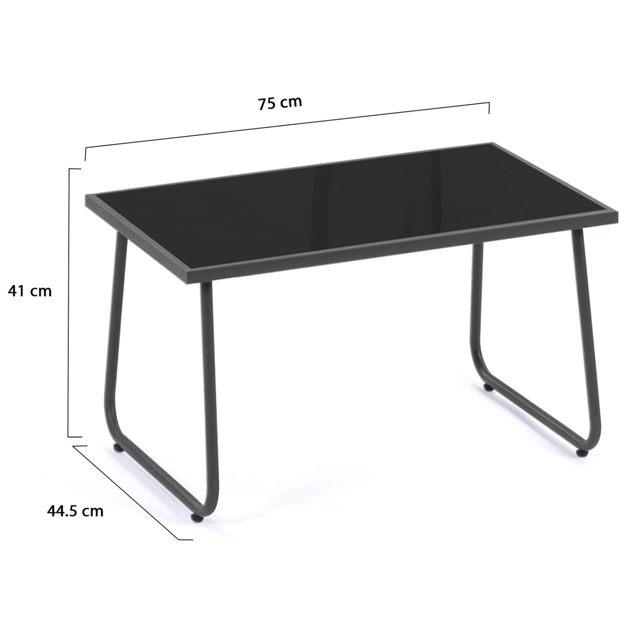 Voir la diapositive 3 : ID MARKET Salon de jardin bas malaga 6 places avec 2 canapés, fauteuils et table gris anthracite