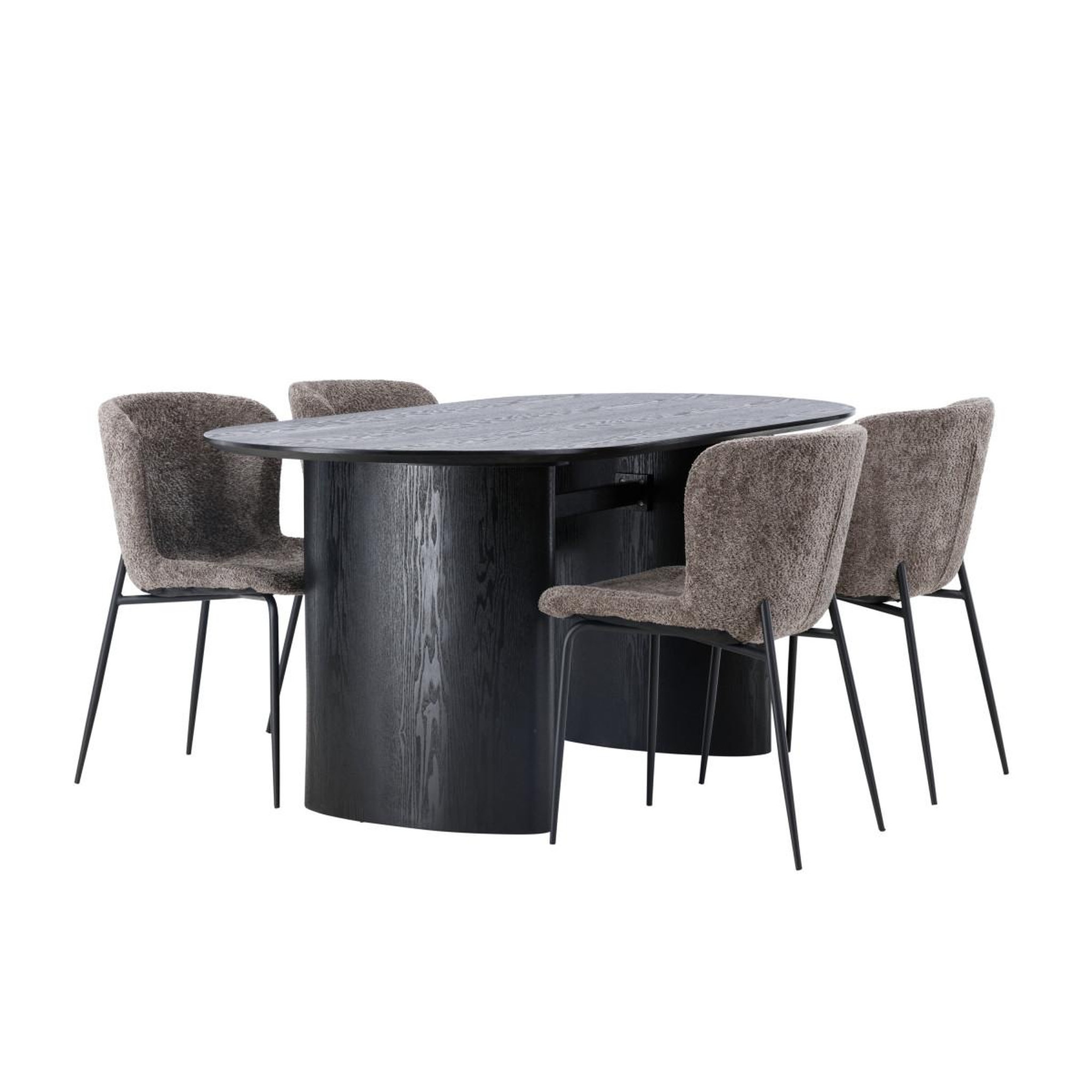 Voir la diapositive 3 : Paris Prix Ensemble table à manger & 4 chaises  isolde & modesto  180cm noir & marron